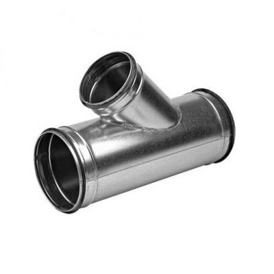 Spiro T-stuk 45° Ø 200 mm. SAFE (met rubber) 200-200-200
